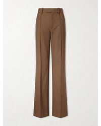 Nili Lotan - Etoile Pleated Virgin Wool-Herringbone Straight-Leg Pants - Lyst