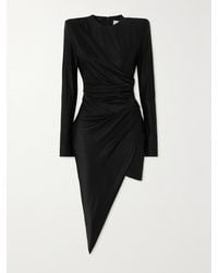 Alexandre Vauthier - Asymmetric Draped Stretch-Satin Mini Dress - Lyst