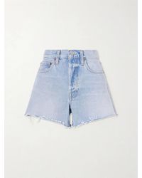 Agolde - Parker Frayed Denim Shorts - Lyst