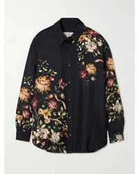 Agua Bendita - Cecilia Paramo Floral-Print Silk-Twill Shirt - Lyst