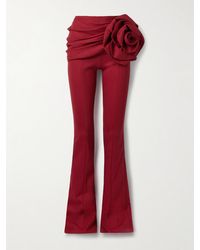 Carolina Herrera - Bootcut-Hose Aus Einer Wollmischung Mit Falten Und Applikation - Lyst