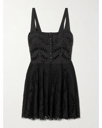 Charo Ruiz - Ricka Scalloped Broderie Anglaise Cotton-Blend Mini Dress - Lyst