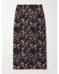 BERNADETTE - Edouard Floral-Print Mohair-Blend Midi Skirt - Lyst