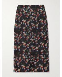 BERNADETTE - Jupe Midi En Mohair Mélangé À Imprimé Fleuri Edouard - Lyst