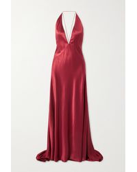 Michael Lo Sordo Alexandra Robe Aus Seidensatin Mit Rückenausschnitt - Rot