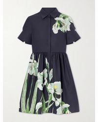 Erdem - Floral-Print Cotton-Blend Poplin Mini Dress - Lyst