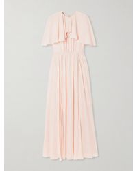 Giambattista Valli - Cape-Effect Pleated Crepe Midi Dress - Lyst