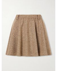 Brunello Cucinelli - Pleated Wool-Blend Tweed Mini Skirt - Lyst