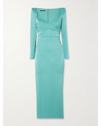 Alex Perry - Linden Wrap-Effect Satin-Crepe Midi Dress - Lyst