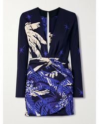 Johanna Ortiz - Gangaway Draped Printed Crepe Mini Dress - Lyst