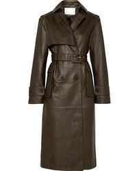 REMAIN Birger Christensen Pirello Belted Leather Trench Coat - Green
