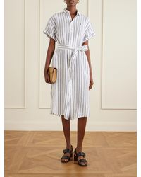 Polo Ralph Lauren Silk-Blend A-Line Midi Dress in Natural | Lyst Polo Ralph Lauren Silk-Blend A-Line Midi Dress in Natural | Lyst