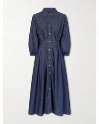 Twp - Mason Pleated Denim Midi Shirt Dress - Lyst