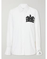 Erdem - Embellished Lace-Trimmed Organic Cotton-Poplin Shirt - Lyst