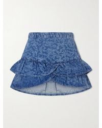 Isabel Marant - Leyje Ruffled Printed Cotton Mini Skirt - Lyst