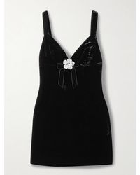 Cara Cara - Gracie Embellished Velvet Mini Dress - Lyst