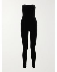 Alex Perry - Beckham Strapless Velvet Jumpsuit - Lyst