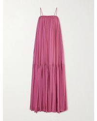 Chloé - Tiered Pleated Silk-Chiffon Maxi Dress - Lyst