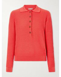Blazé Milano - Alegria Cable-Knit Cotton And Silk-Blend Polo Sweater - Lyst