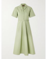 Gucci - Midikleid Aus Gg Baumwollgabardine, Größe - Lyst