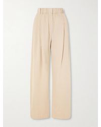 Brunello Cucinelli - Pleated Cotton, Lyocell And Cashmere-Blend Corduroy Wide-Leg Pants - Lyst