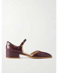 Gabriela Hearst - Riley Croc-Effect Leather Mary Jane Flats - Lyst