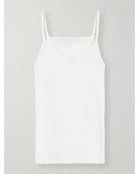 Leset - Pointelle-Knit Cotton-Jersey Tank - Lyst
