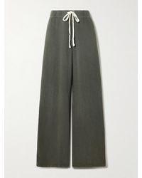 James Perse - Cotton-Terry Wide-Leg Track Pants - Lyst