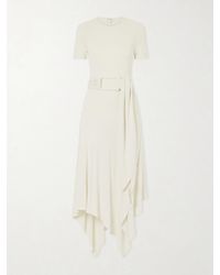 Alaïa - Asymmetrical Belted Jersey Midi Dress - Lyst