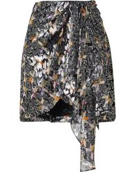 Isabel Marant Mini-jupe En Jacquard De Soie Et Lurex Mélangés À Drapé Ixora - Noir