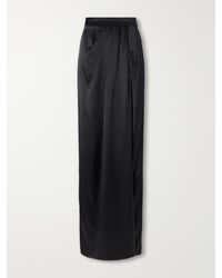 Max Mara - Camera Draped Silk-Satin Maxi Skirt - Lyst
