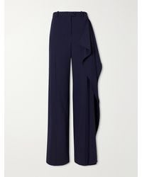 Jil Sander - Draped Wool-Sablé Wide-Leg Pants - Lyst