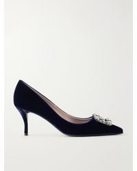 Roger Vivier - Flower Strass 65 Crystal-Embellished Velvet Pump - Lyst