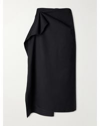 Lanvin - Asymmetric Wool Midi Skirt - Lyst