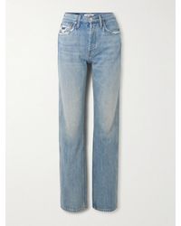 RE/DONE - 90S Distressed High-Rise Straight-Leg Organic Jeans - Lyst