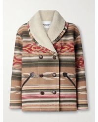 Isabel Marant - Dorcas Double-Breasted Fleece-Lined Wool-Blend Jacquard Coat - Lyst
