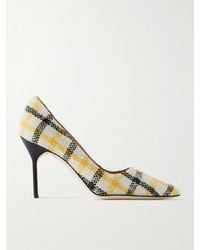 Manolo Blahnik - Bb 90 Checked Tweed Pumps - Lyst