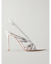 Gianvito Rossi - 105 Metallic Leather Slingback Sandals - Lyst