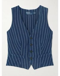 Polo Ralph Lauren - Pinstriped Linen And Cotton-Blend Twill Vest - Lyst