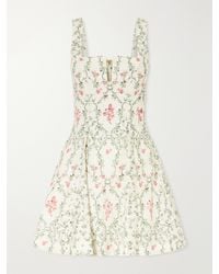 Agua Bendita - Cauca Tiered Floral-Print Cotton Mini Dress - Lyst