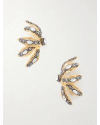 Balenciaga - Bloom Crystal-Embellished-Tone Earrings - Lyst