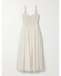 Ulla Johnson - Gisella Ruffled Crocheted Cotton-Trimmed Ramie Midi Dress - Lyst