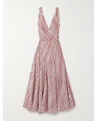 Bottega Veneta - Knotted Paneled Striped Silk-Habotai Maxi Dress - Lyst