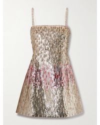 Valentino Garavani - Embellished Wool And Silk-Blend Crepe Mini Dress - Lyst