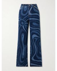 Emilio Pucci - Marmo Printed High-Rise Wide-Leg Jeans - Lyst