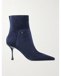 Jimmy Choo - Cycas 80 Logo-Embellished Suede Ankle Boots - Lyst