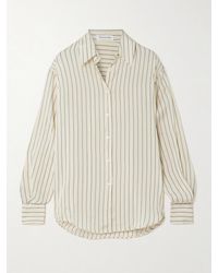 Frankie Shop - Peri Hemd Aus Satin Mit Nadelstreifen - Lyst