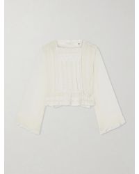 Doen - Lace-Trimmed Silk-Chiffon Shirt - Lyst