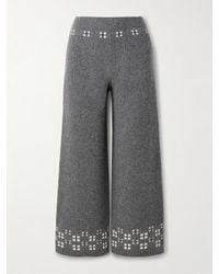 Calle Del Mar - Winter Fair Isle Cashmere Wide-Leg Pants - Lyst