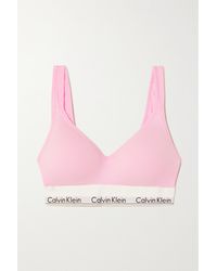 Calvin Klein Modern Cotton Lift Stretch Cotton-blend Soft-cup Bralette - Pink